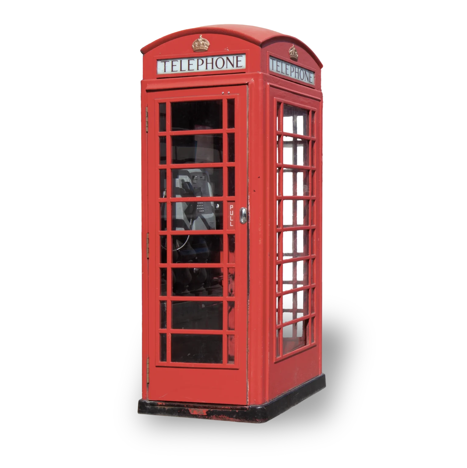 A red telephone booth illustrating access to partner support.