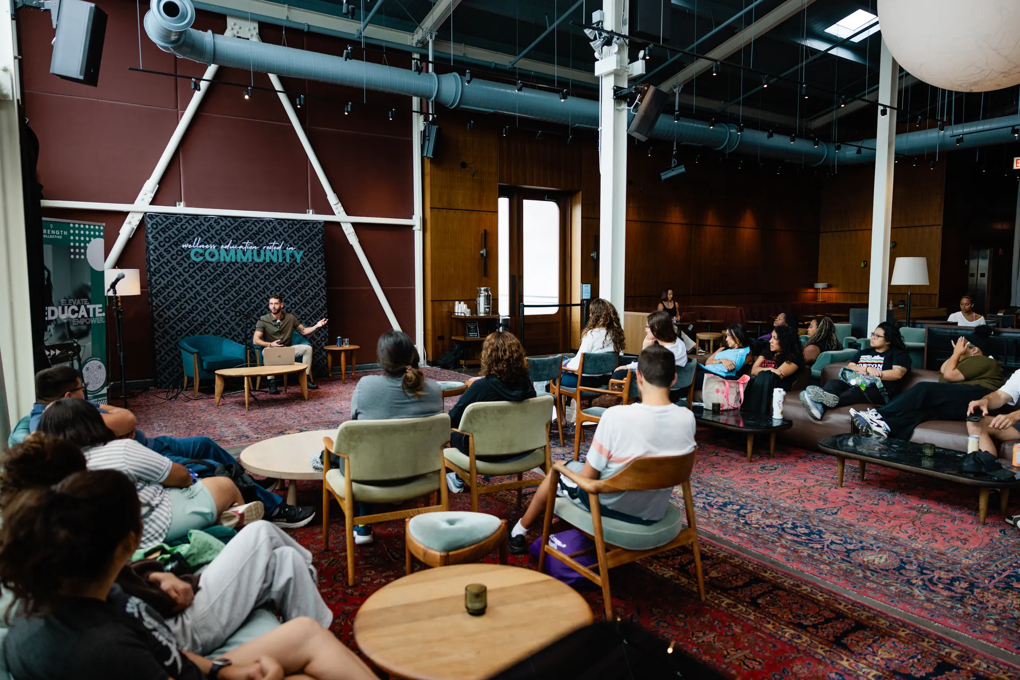 A lounge set for a conversation.