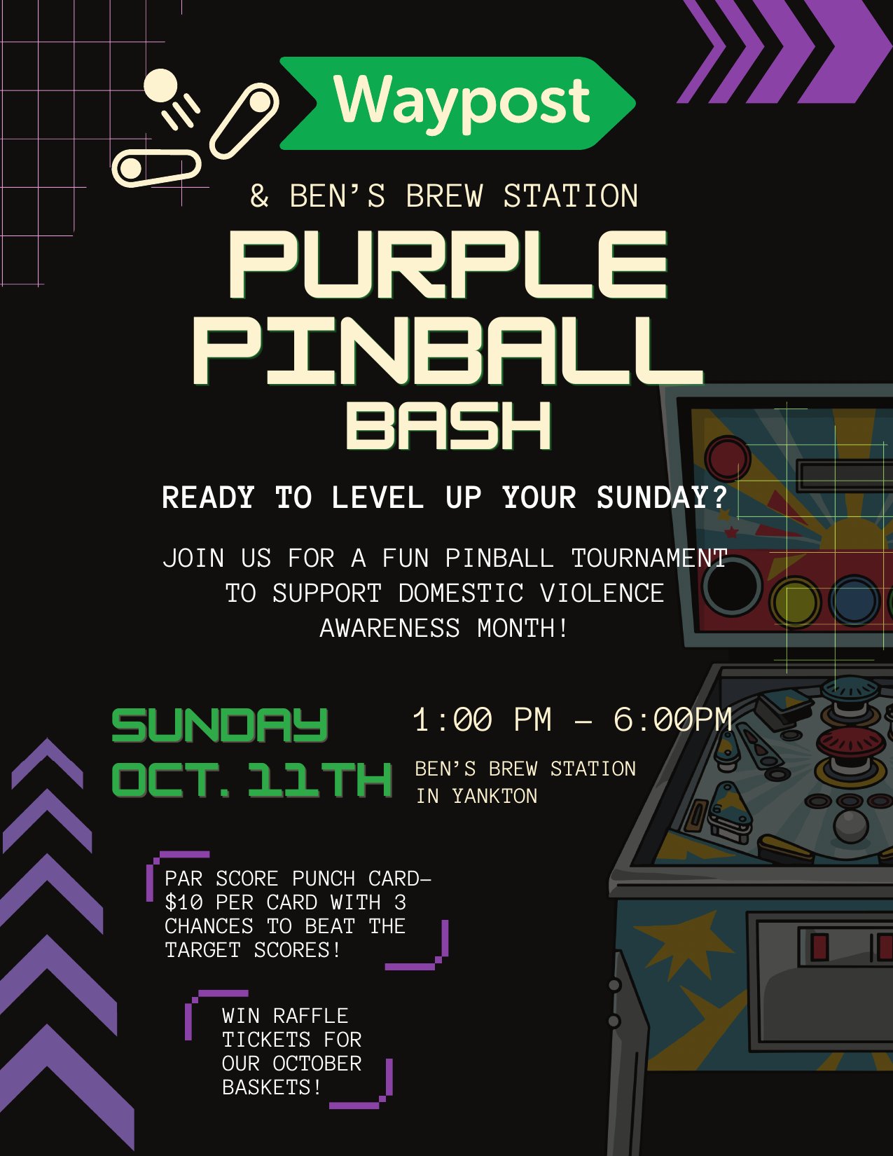 Purple Pinball Bash flyer