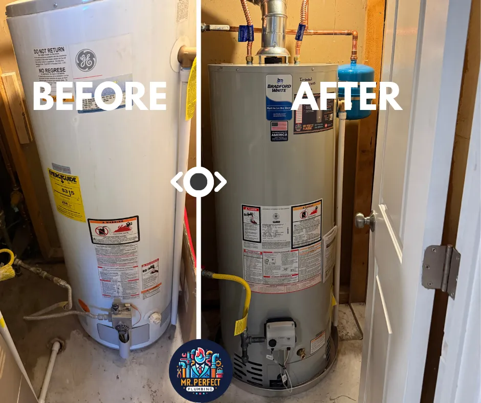 Modern water heater installation showcasing gas and electric models in a stylish home environment