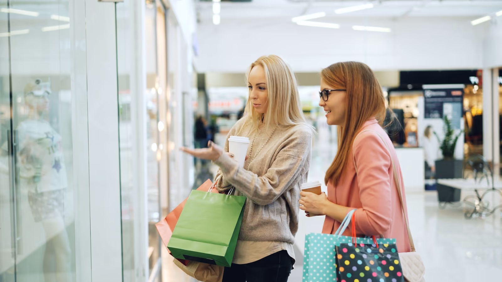 Two women shopping