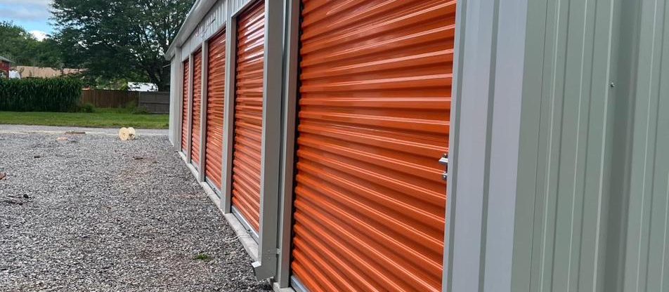Row of drive up storage units at HJ Storage