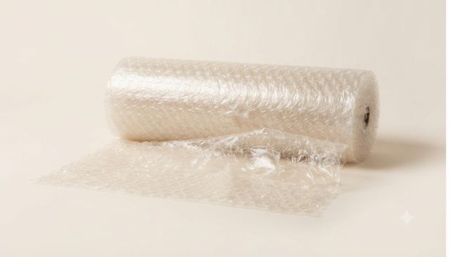 Roll of bubble wrap partially unrolled