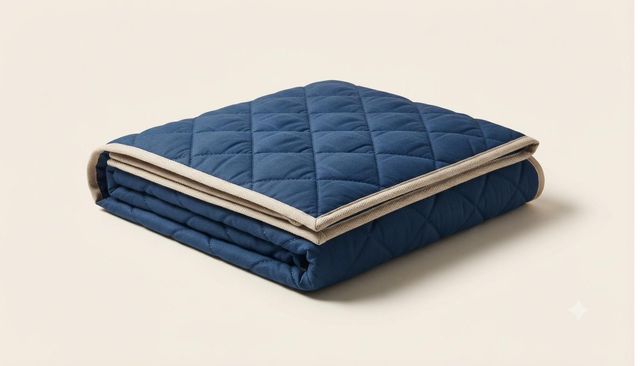Quilted furniture pad in navy