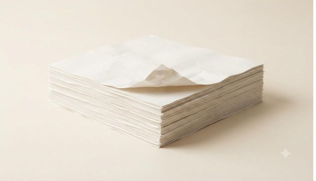 Stack of unprinted packing paper