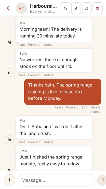 Talk where the work is screen