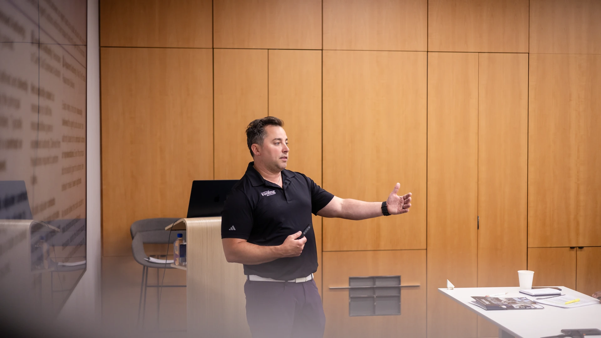 Instructor teaching a live public adjuster exam prep class
