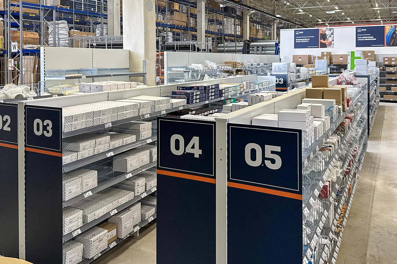 Fachbodenregale für Kleinteile und Kartonware