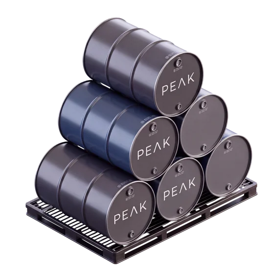 Stacked oil barrels on a pallet