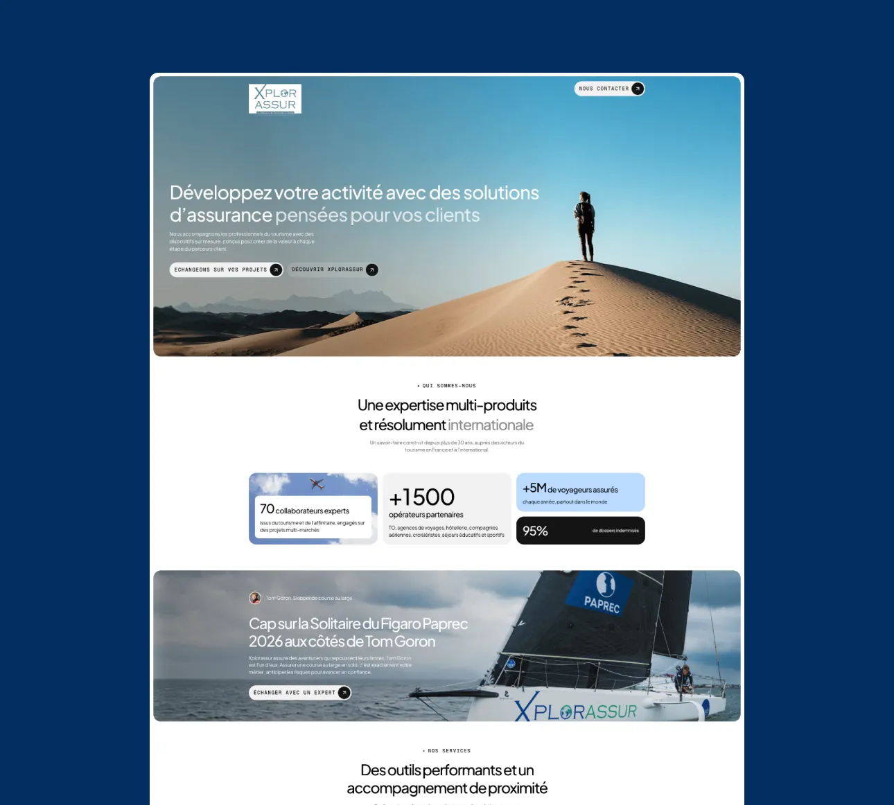 Page d'accueil du site Xplorassur