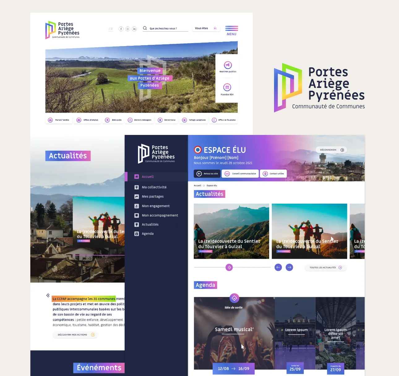 Page d'accueil du site de la communauté de communes Portes Ariège Pyrénées