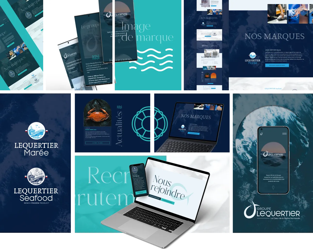 Planche des sites du groupe Lequertier sur ordinateur et mobile
