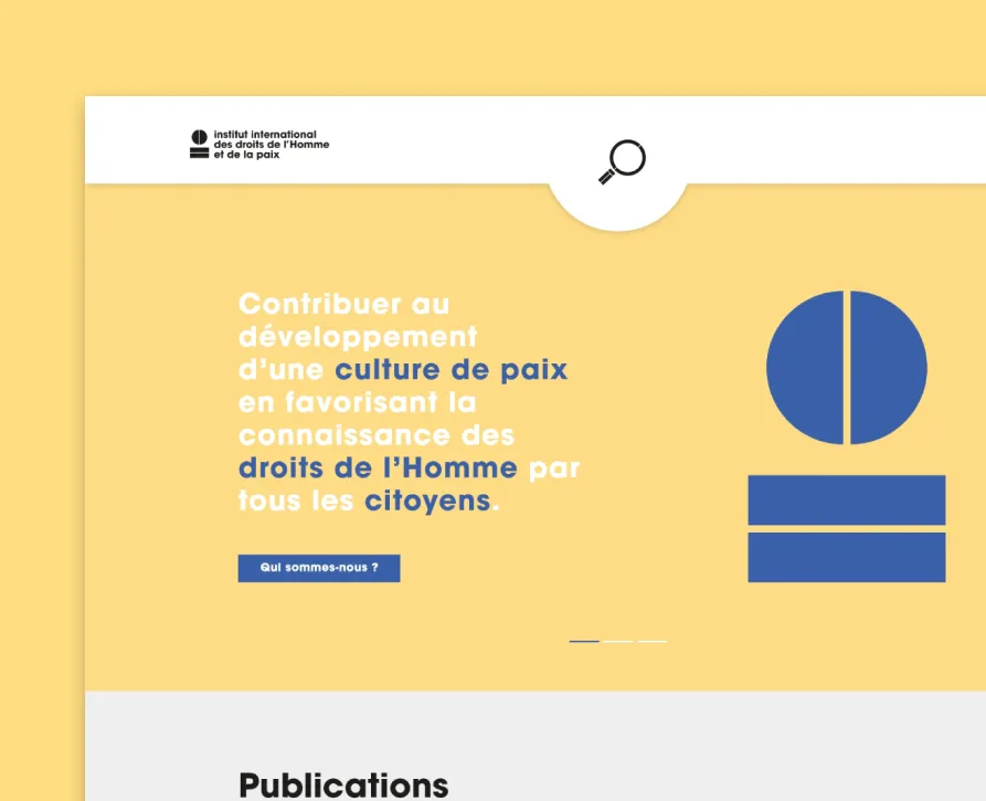 Page d'accueil du site de l'Institut international des droits de l'Homme et de la paix