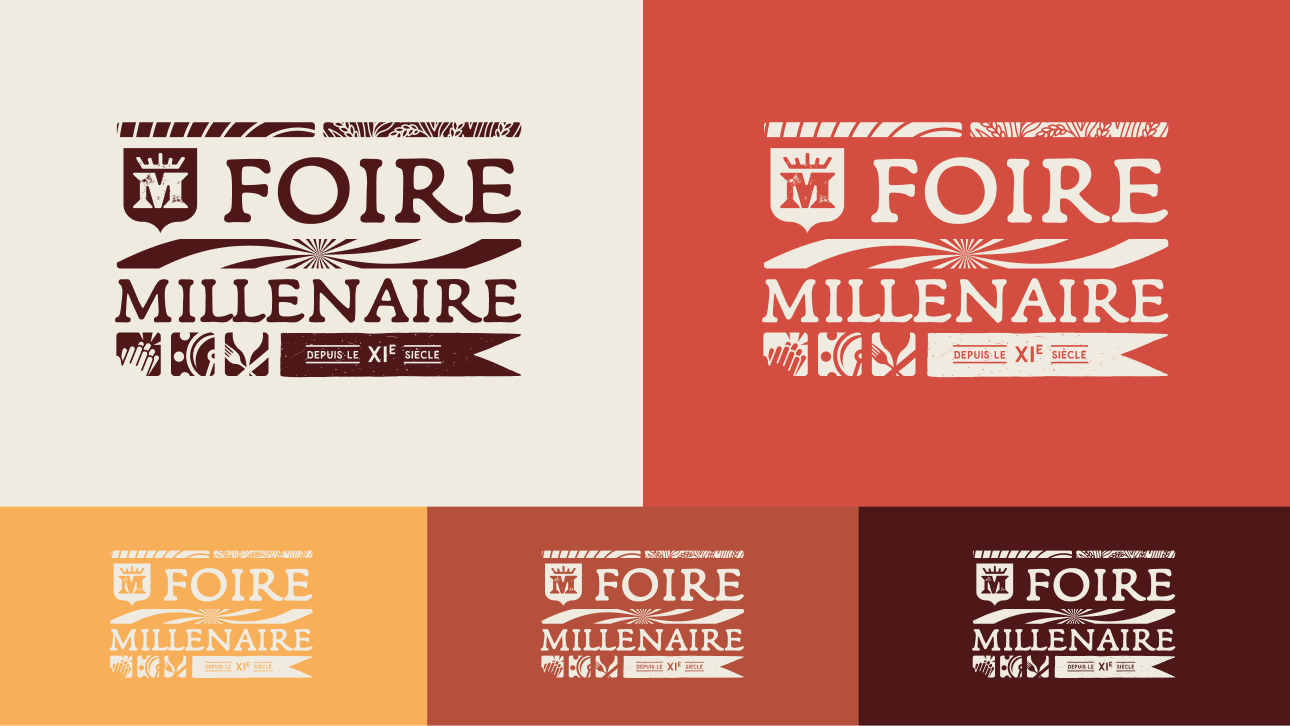 Déclinaisons de couleurs du logo Foire Millénaire