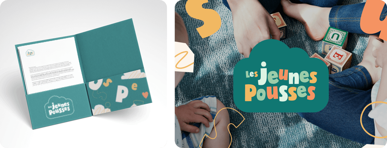 Papeterie Les Jeunes Pousses : pochette et papier à en-tête