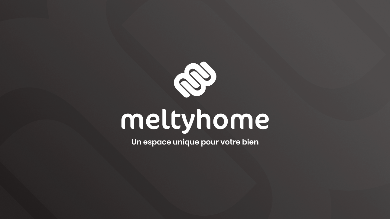 Monogramme et logo Meltyhome avec la signature « Un espace unique pour votre bien »