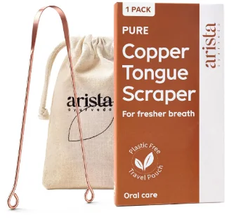 Copper tongue scraper