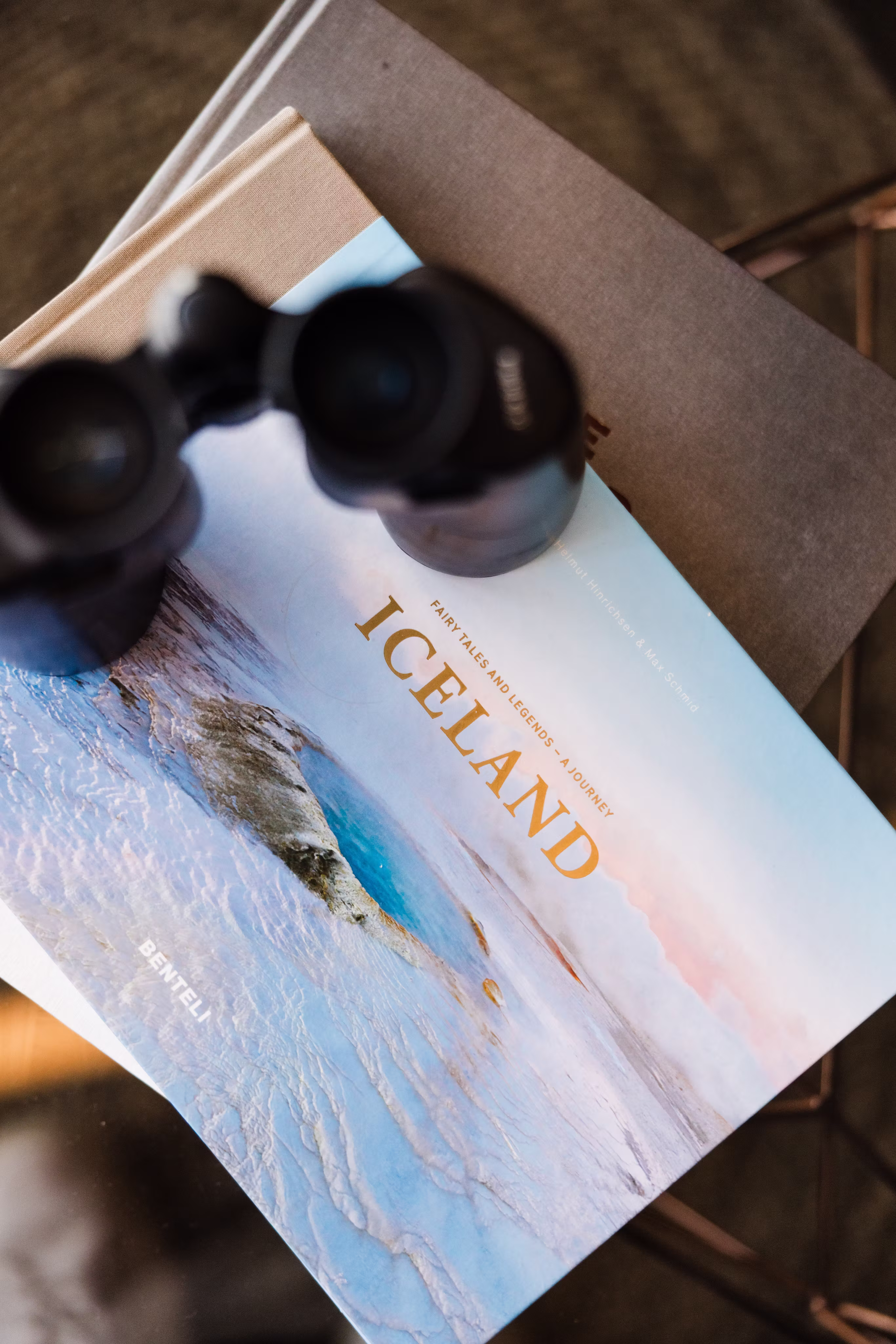 A coffee-table book about Iceland lying on a table