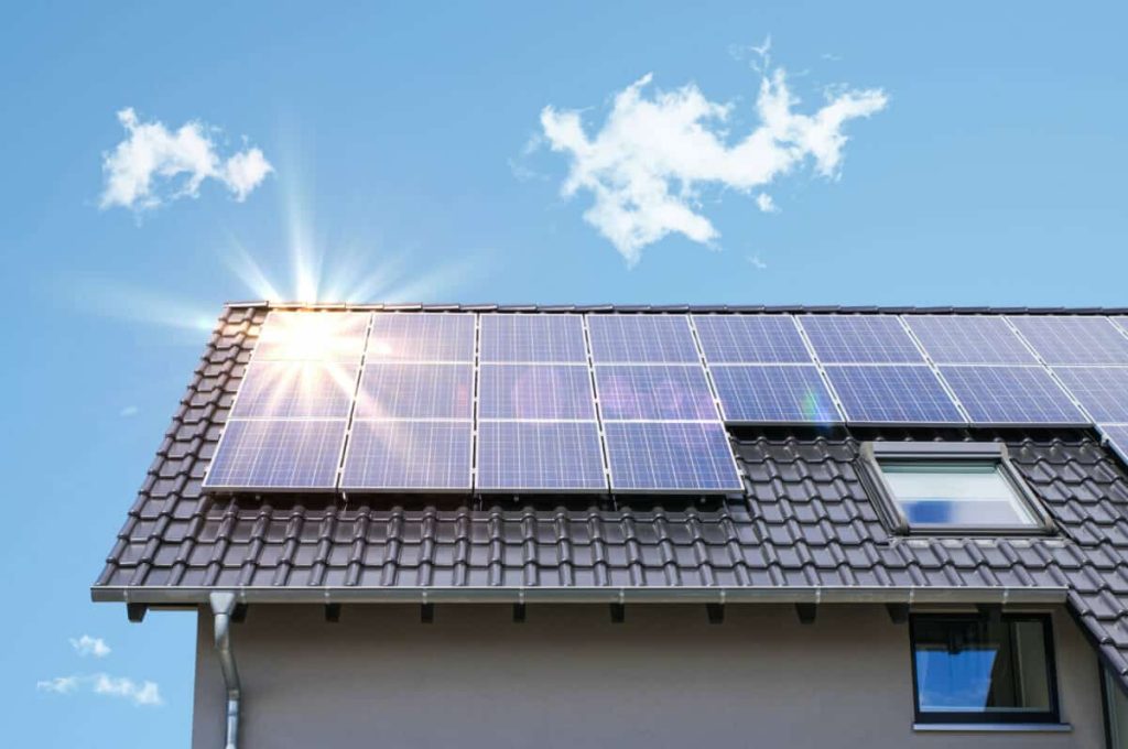Solaranlage auf einem Hausdach