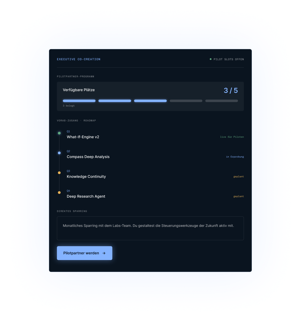 Executive Co-Creation: Pilotpartner-Programm