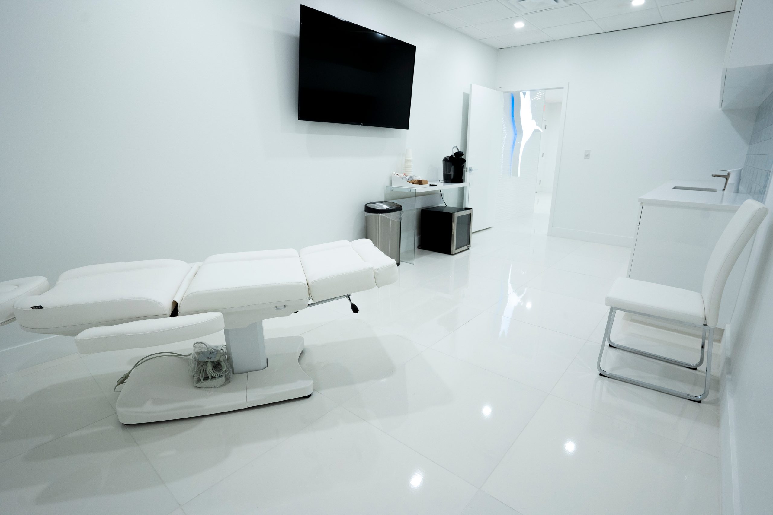 Private treatment room at Cosmetica Med Spa in Boca Raton
