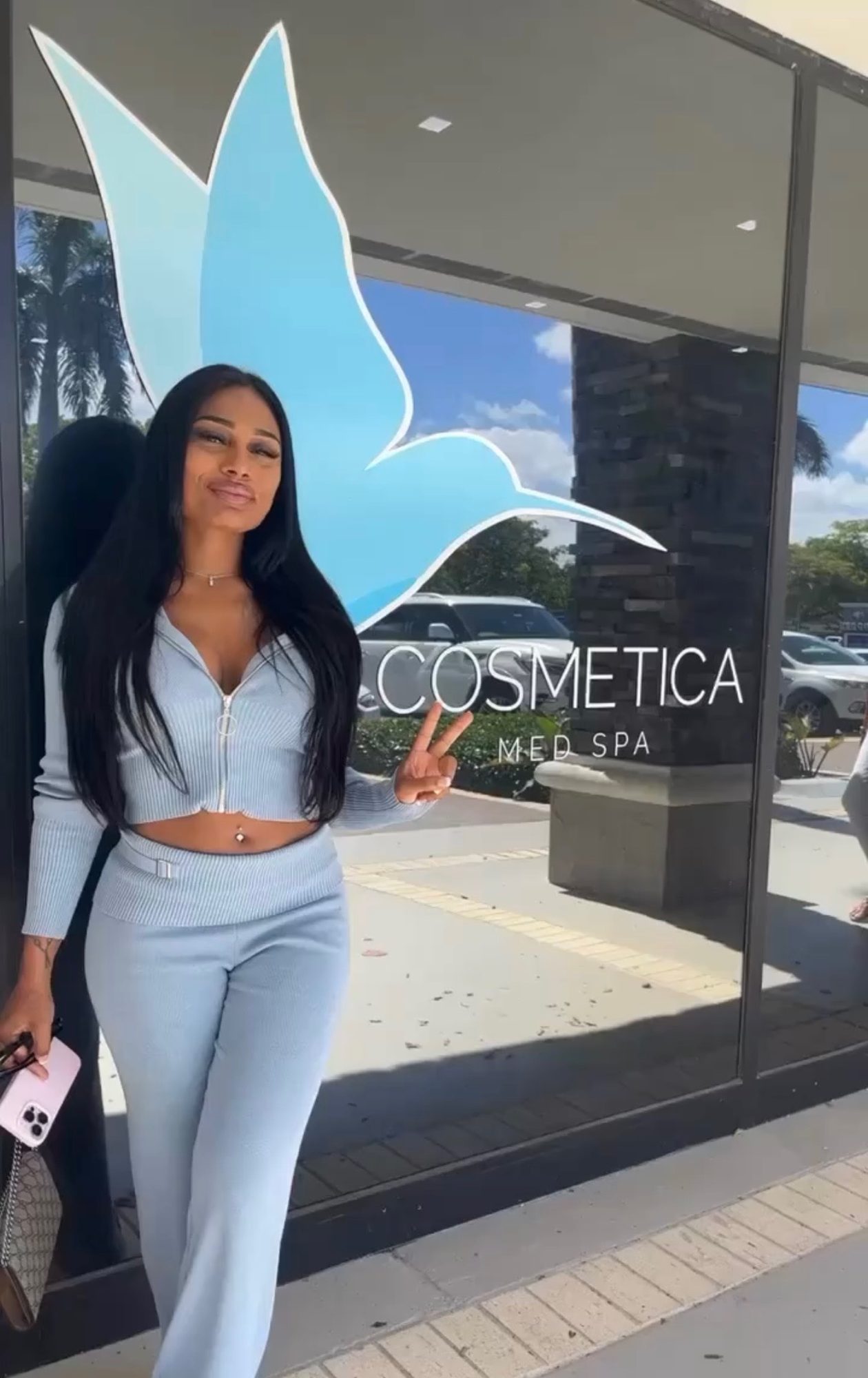Jocelyn Mendez outside the Cosmetica Med Spa storefront in Boca Raton