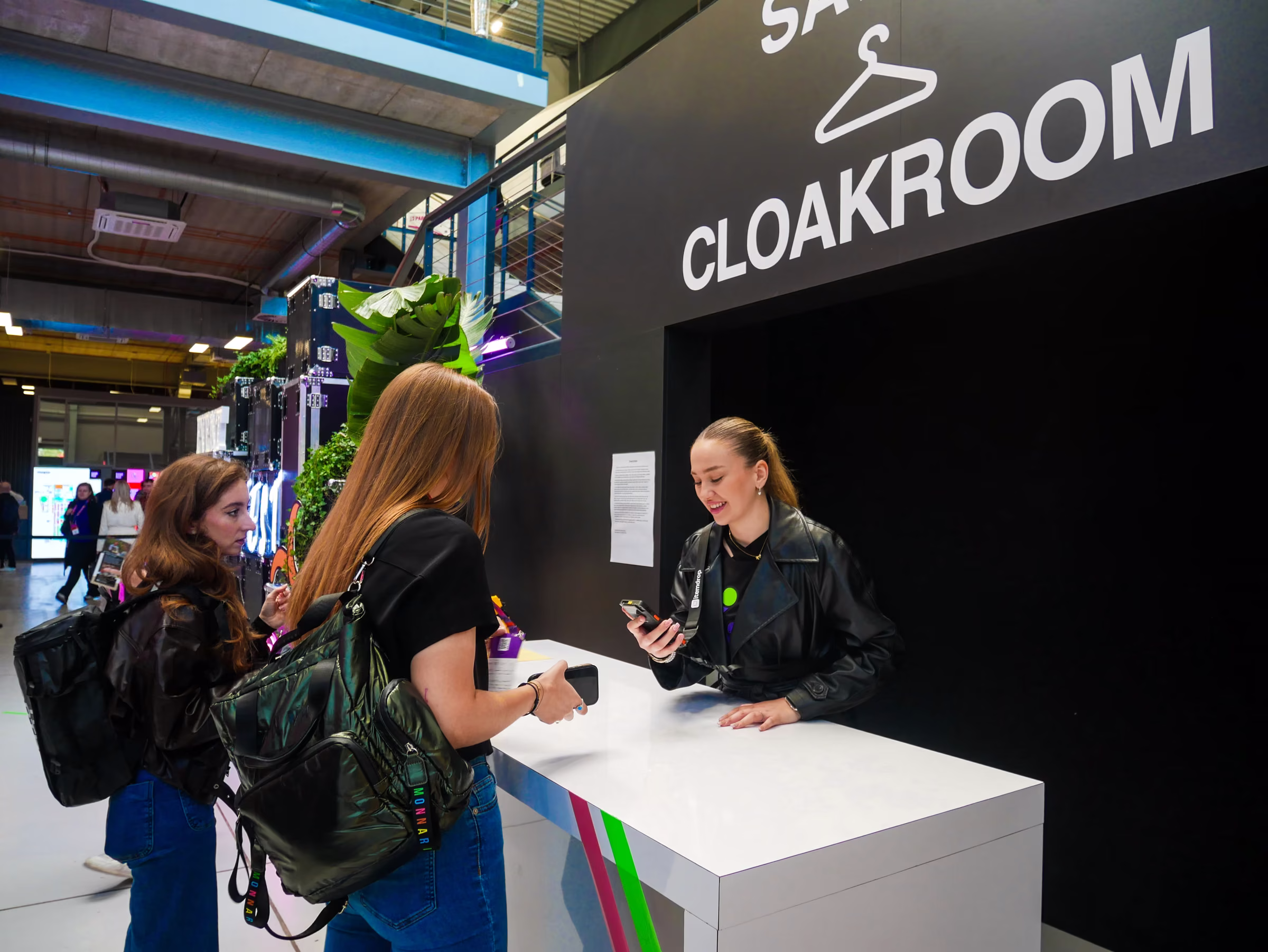 Cloakroom staff at a festival