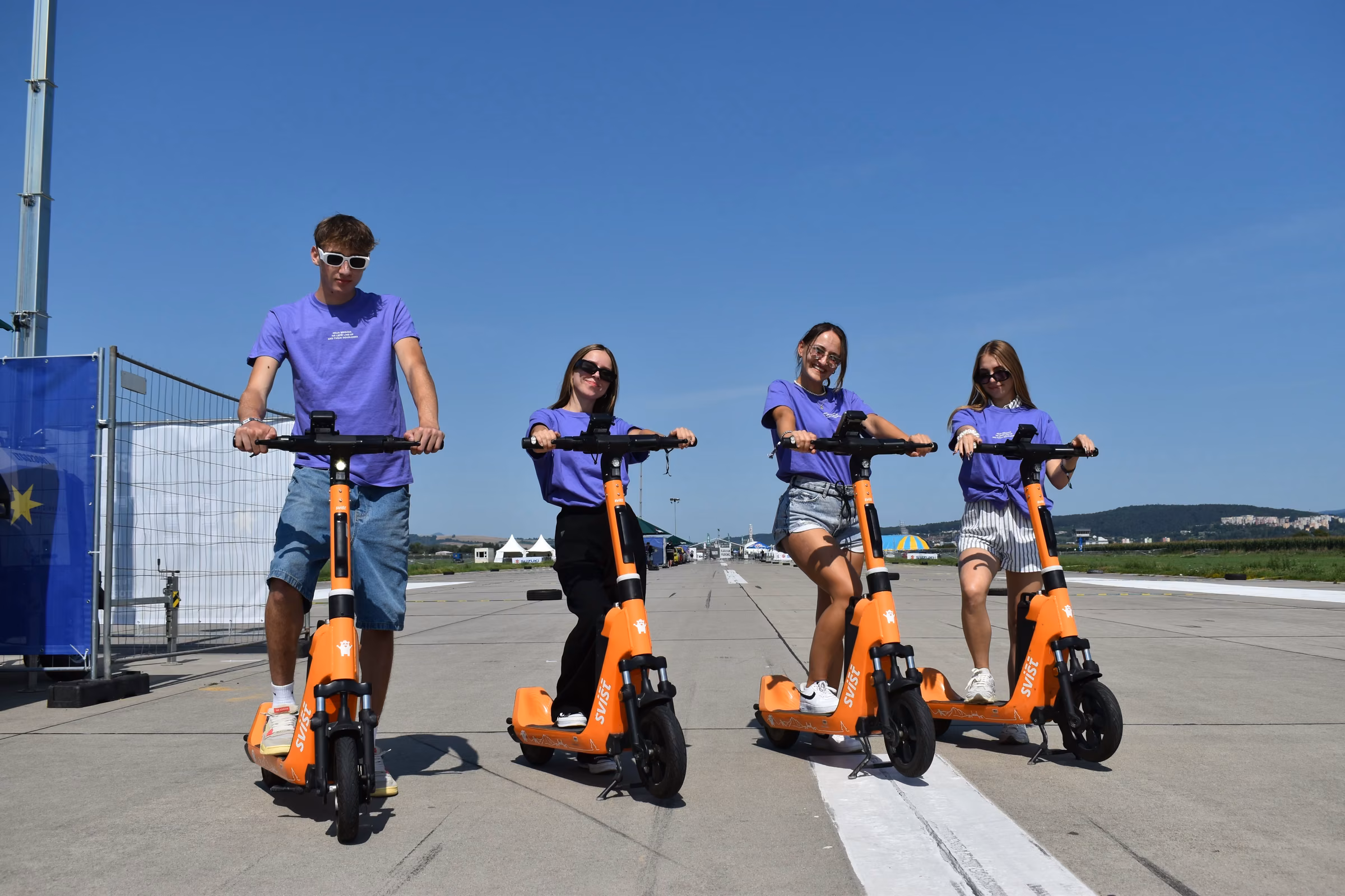 Promo team on scooters at Pohoda festival