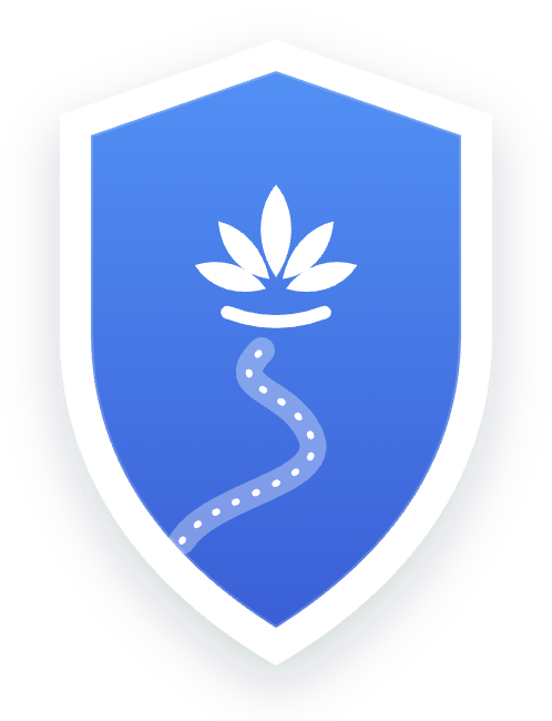 LotusCanyon shield with lotus mark and path