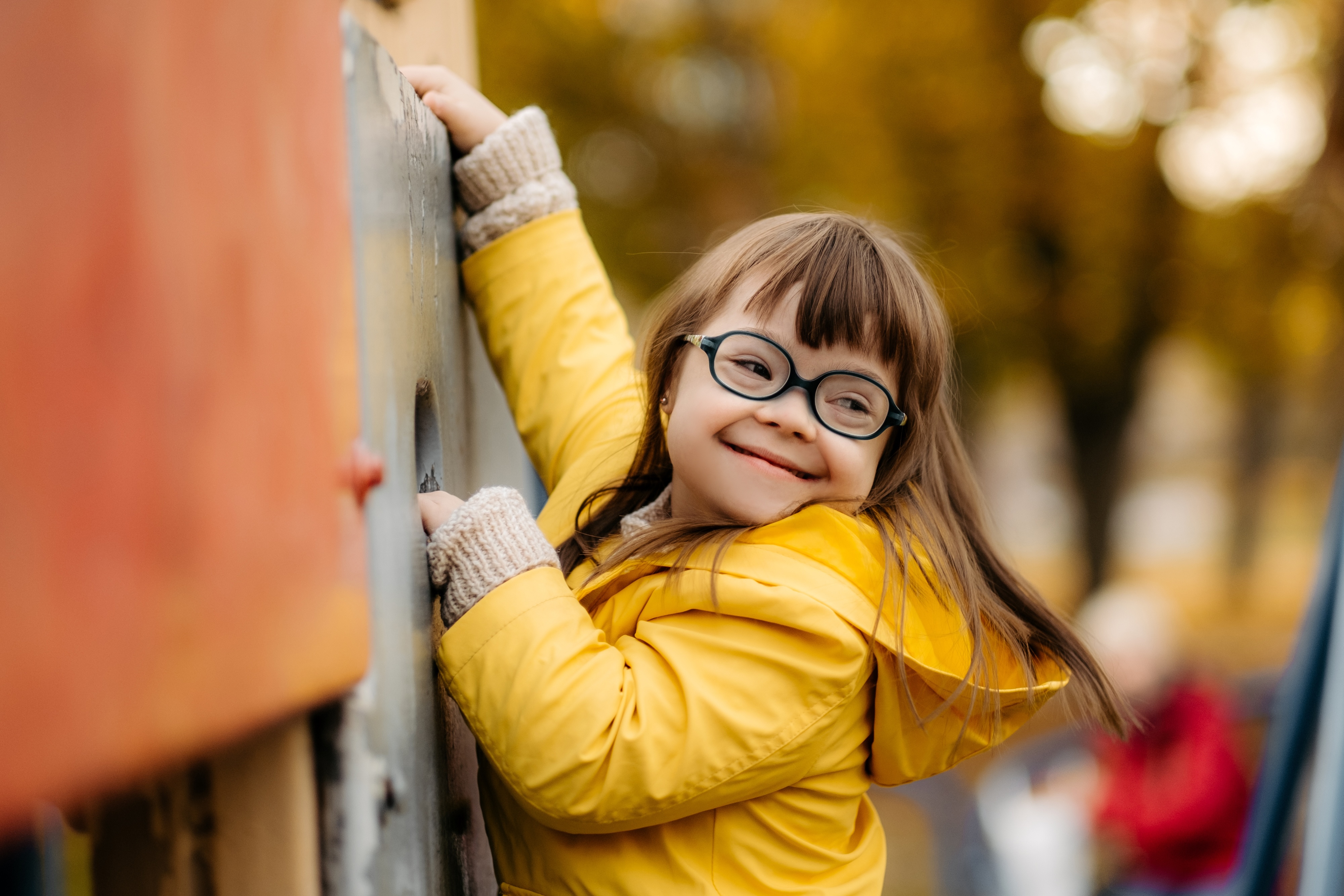 Child playing on playground stock image