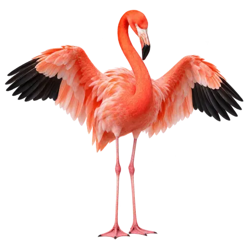 Un flamant rose ouvre les ailes en haut de l'escalier des prix des cours d'espagnol