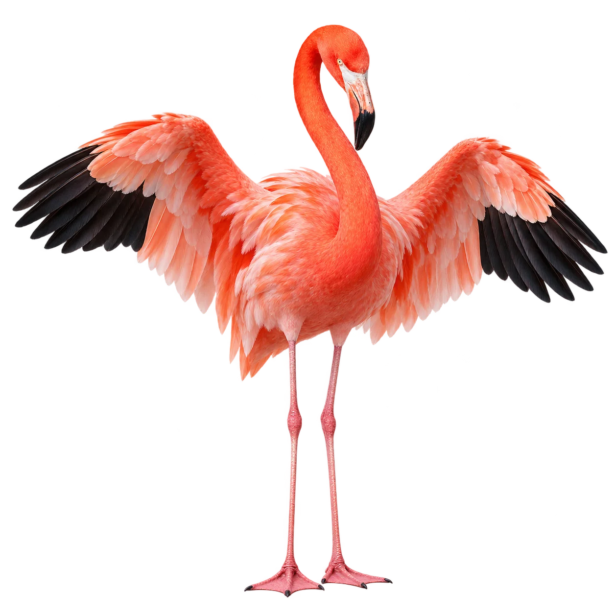 Flamant rose qui ouvre les ailes en signe de bienvenue, cours découverte pour apprendre l'espagnol en ligne