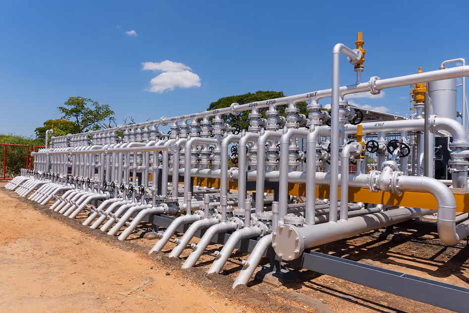 Pipeline manifold at a NABEP field site
