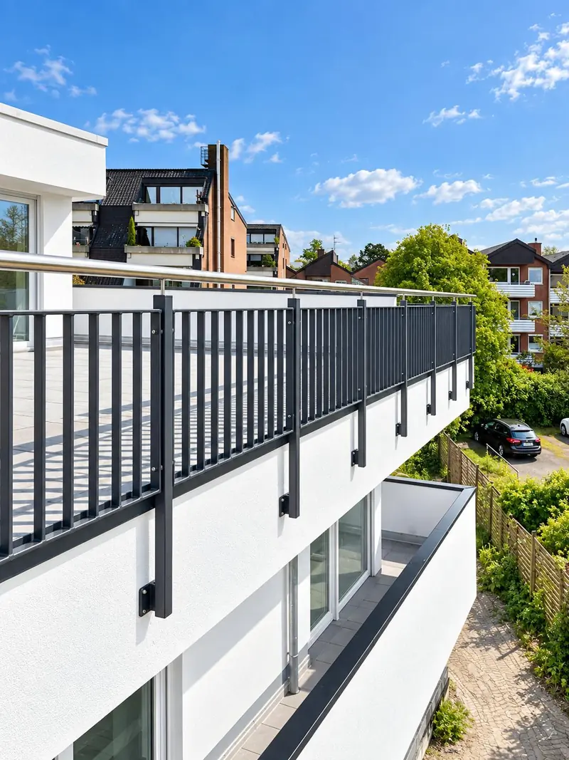 Geländer an einer Dachterrasse