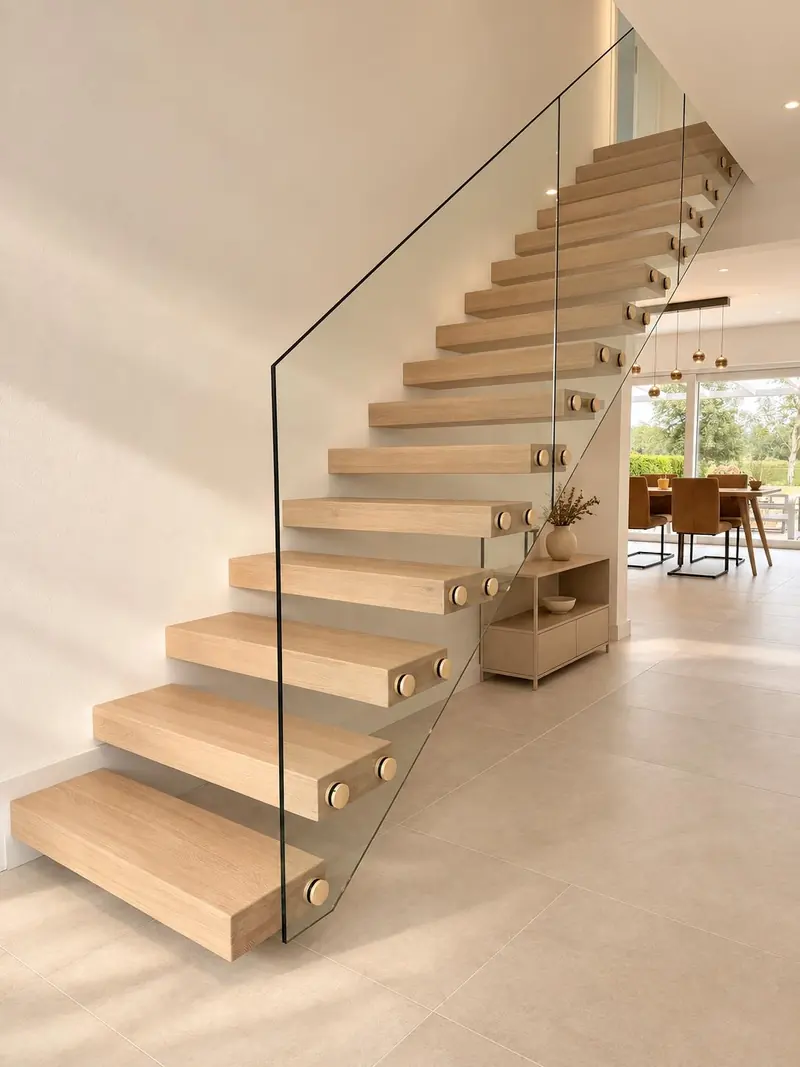 Kragarmtreppe mit Glasgeländer