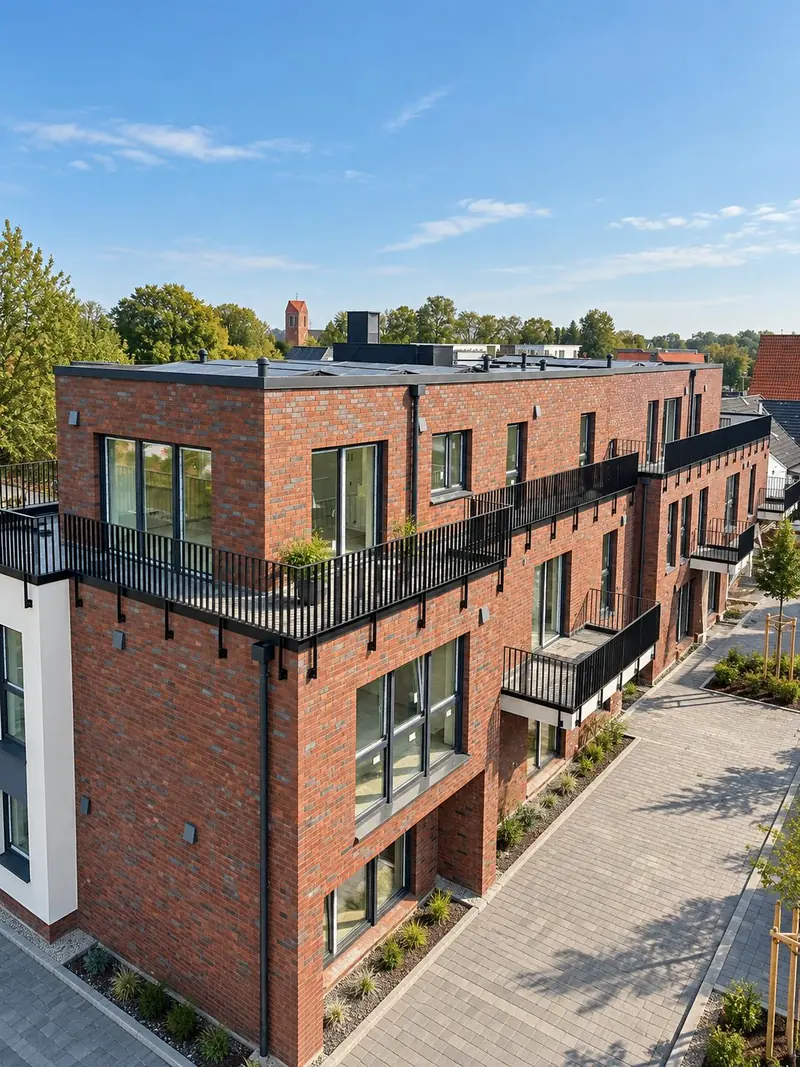 Balkon- und Dachterrassengeländer an einem Mehrfamilienhaus