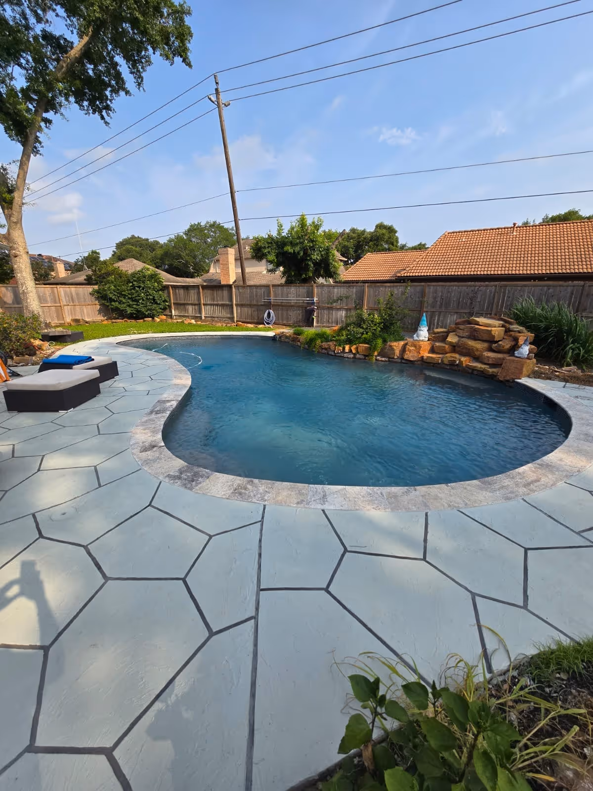 Green swimming pool before professional cleaning