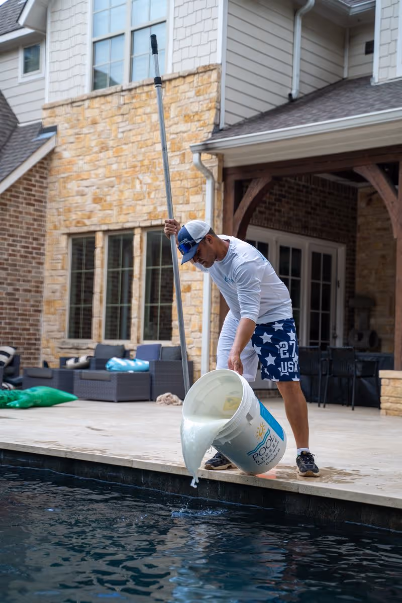 Professional swimming pool maintenance service by CK Pools in Texas