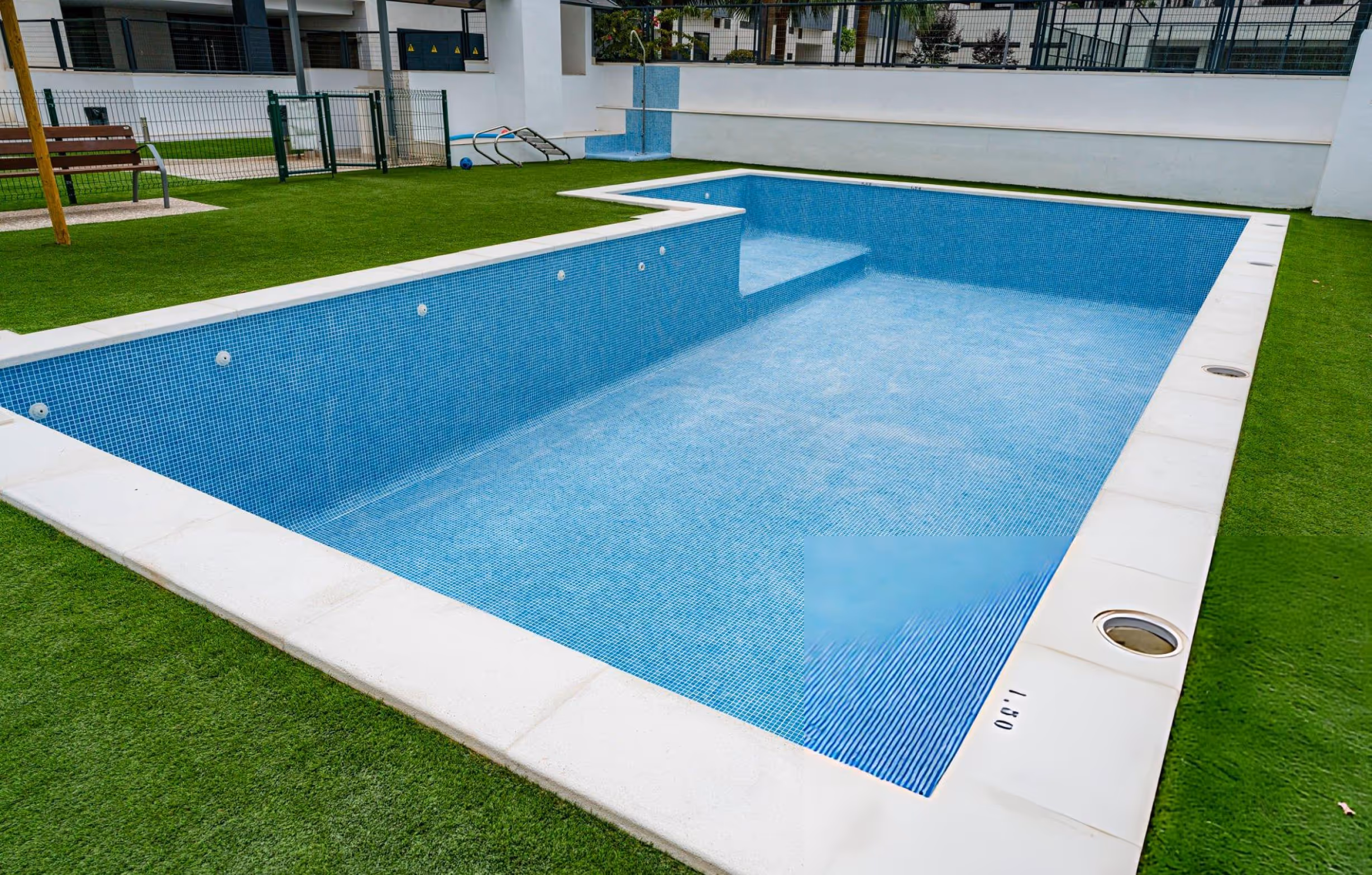 Pool resurfacing and renovation project in progress