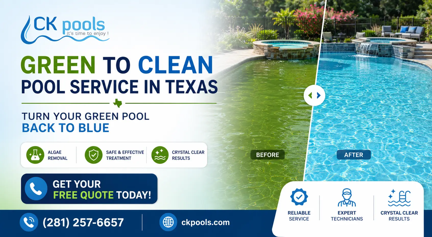 Green to Clean Pool Service in Texas: Turn Your Green Pool Back to Blue