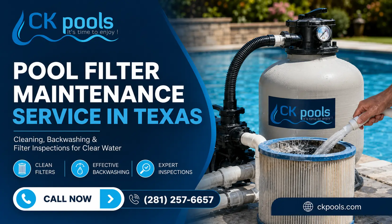 Pool Filter Maintenance Service in Texas: Cleaning, Backwashing & Filter Inspections for Clear Water