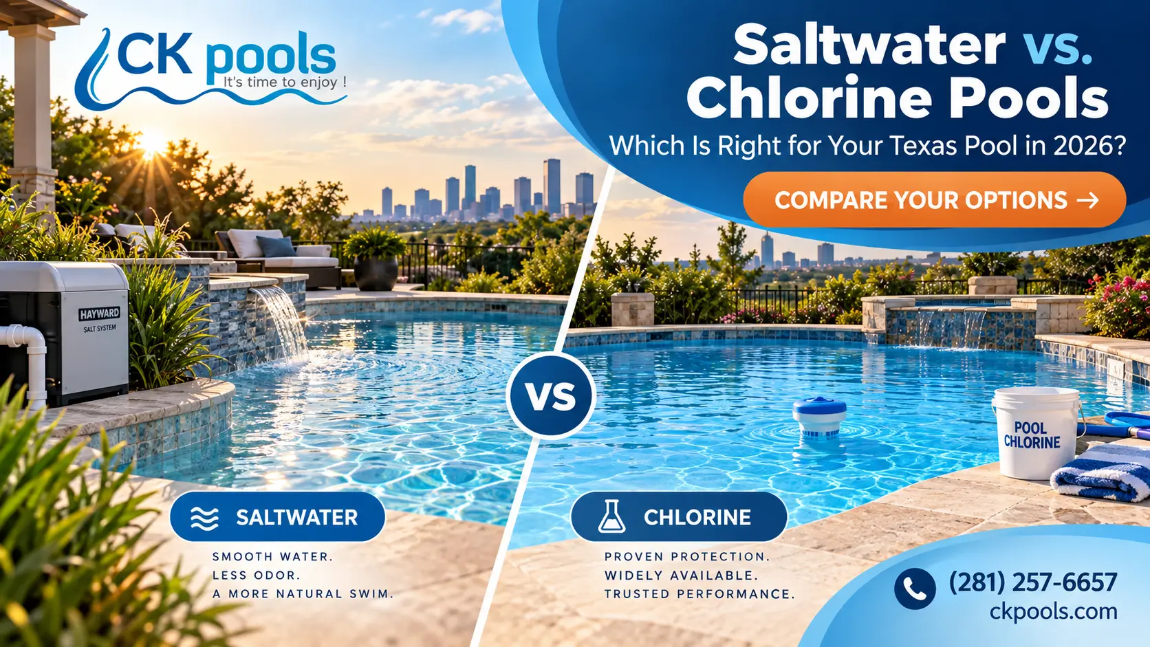 Saltwater vs. Chlorine Pools: Which Is Right for Your Texas Pool in 2026?