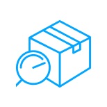 Package with magnifying glass icon
