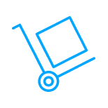 Hand truck with box icon