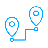 Route between two map pins icon