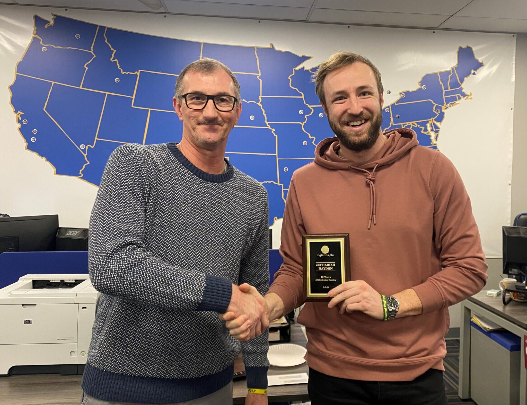 Congratulations Zech Haydon on Your 10 Year Service Award