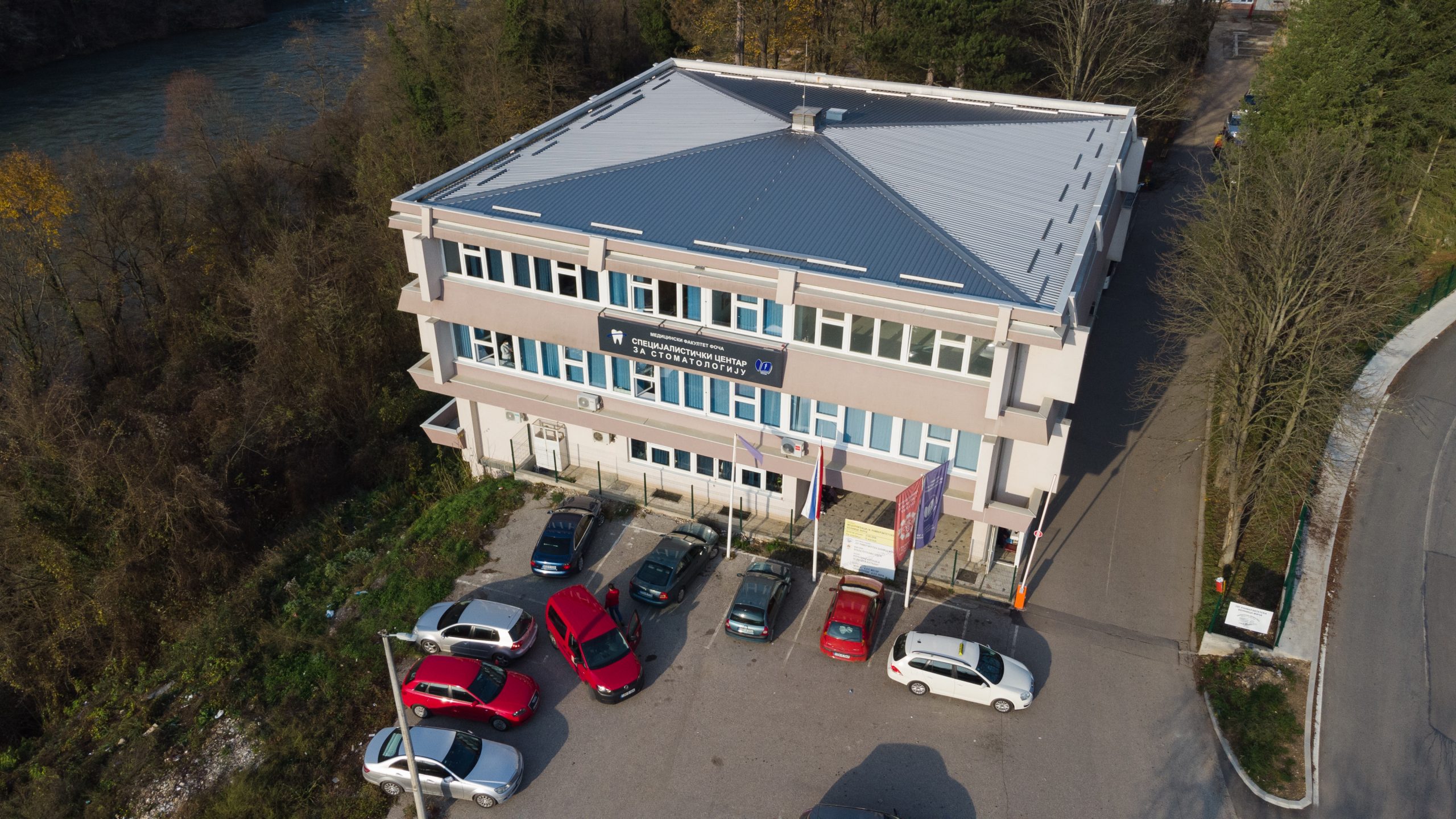 Faculty of Medicine Foča buildings seen from above