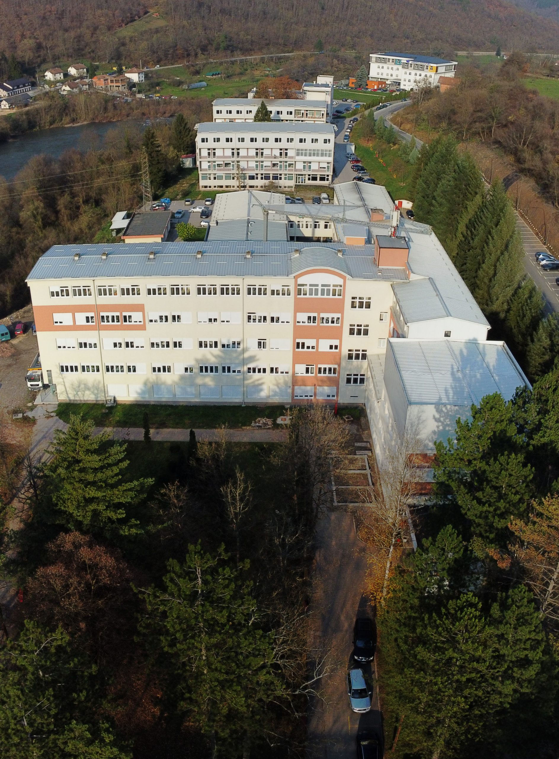 Foča town and the Drina valley around the medical campus