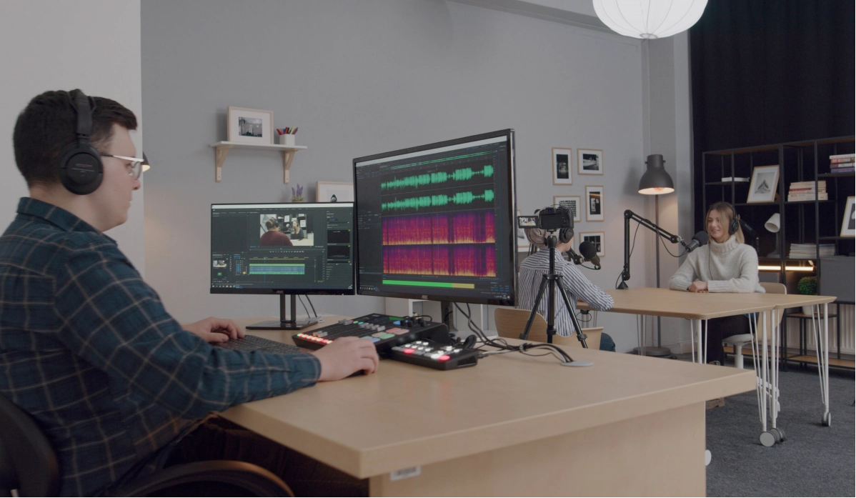 Editing suite and podcast studio used by media students