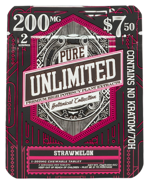Pure Unlimited Strawmelon 200mg chewable tablet pack